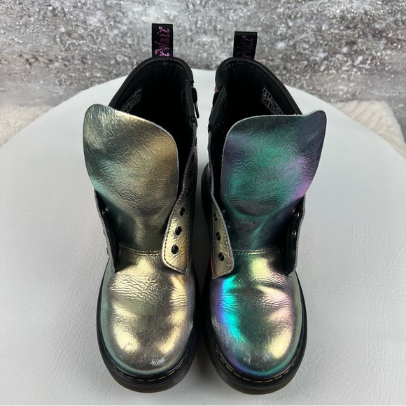 526 Dr. Marten’s Iridescent Combat Boots no laces ladies 6 - Picture 3 of 11